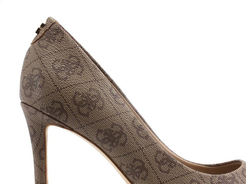 GUESS Dècolletè Tacco Loghi Beige Brown FL5P2IFAL08 - Sandrini Calzature e Abbigliamento