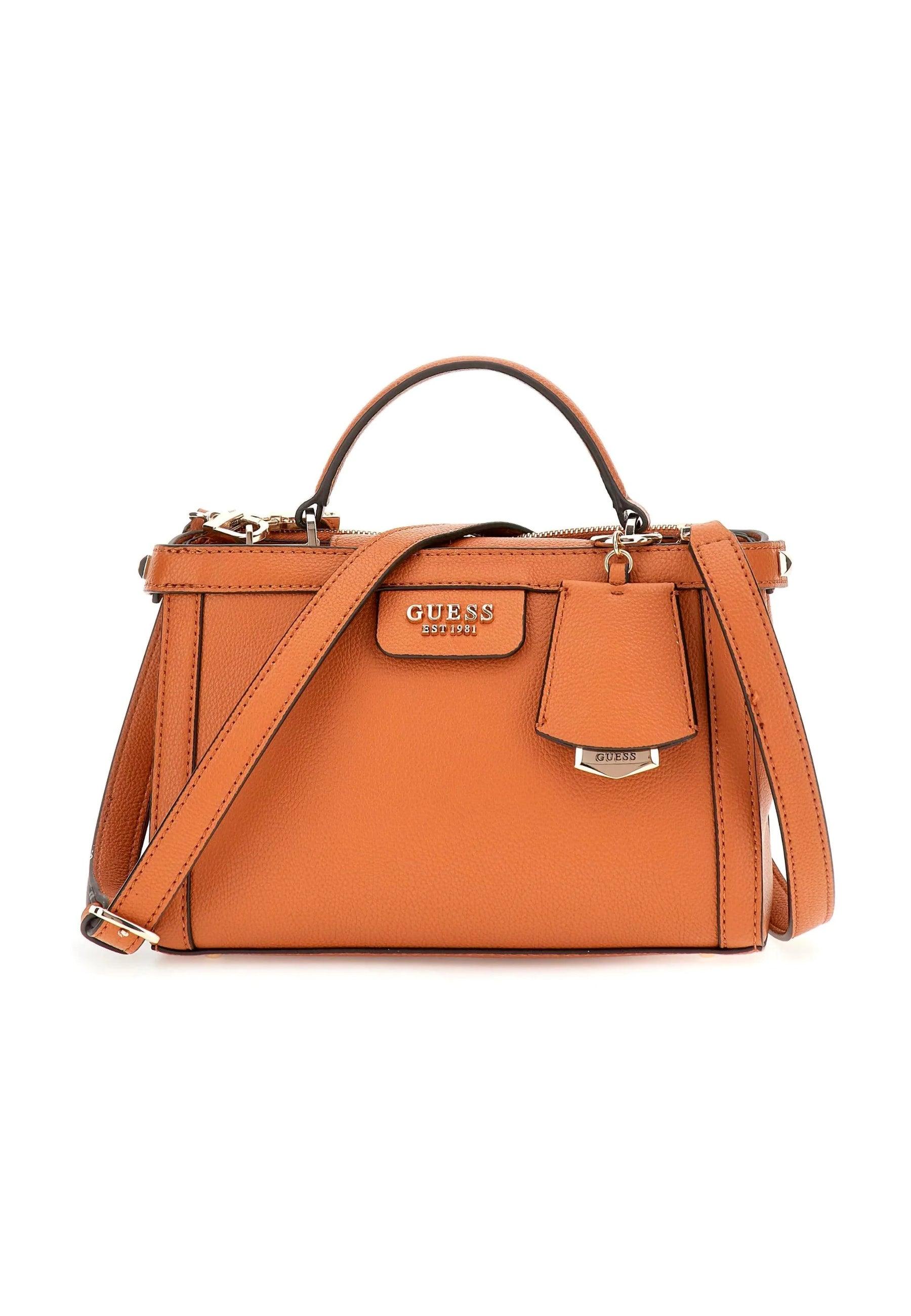 GUESS Eco Angy Borsa Socety Satchel Cognac EVG896505 - Sandrini Calzature e Abbigliamento