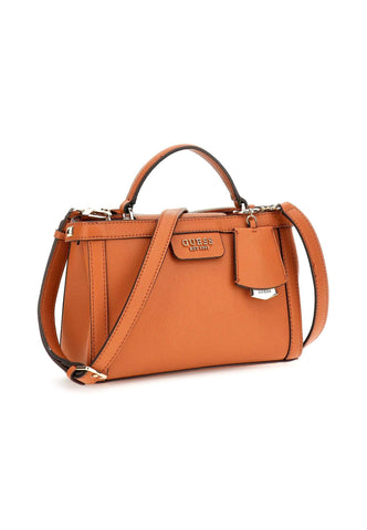 GUESS Eco Angy Borsa Socety Satchel Cognac EVG896505 - Sandrini Calzature e Abbigliamento