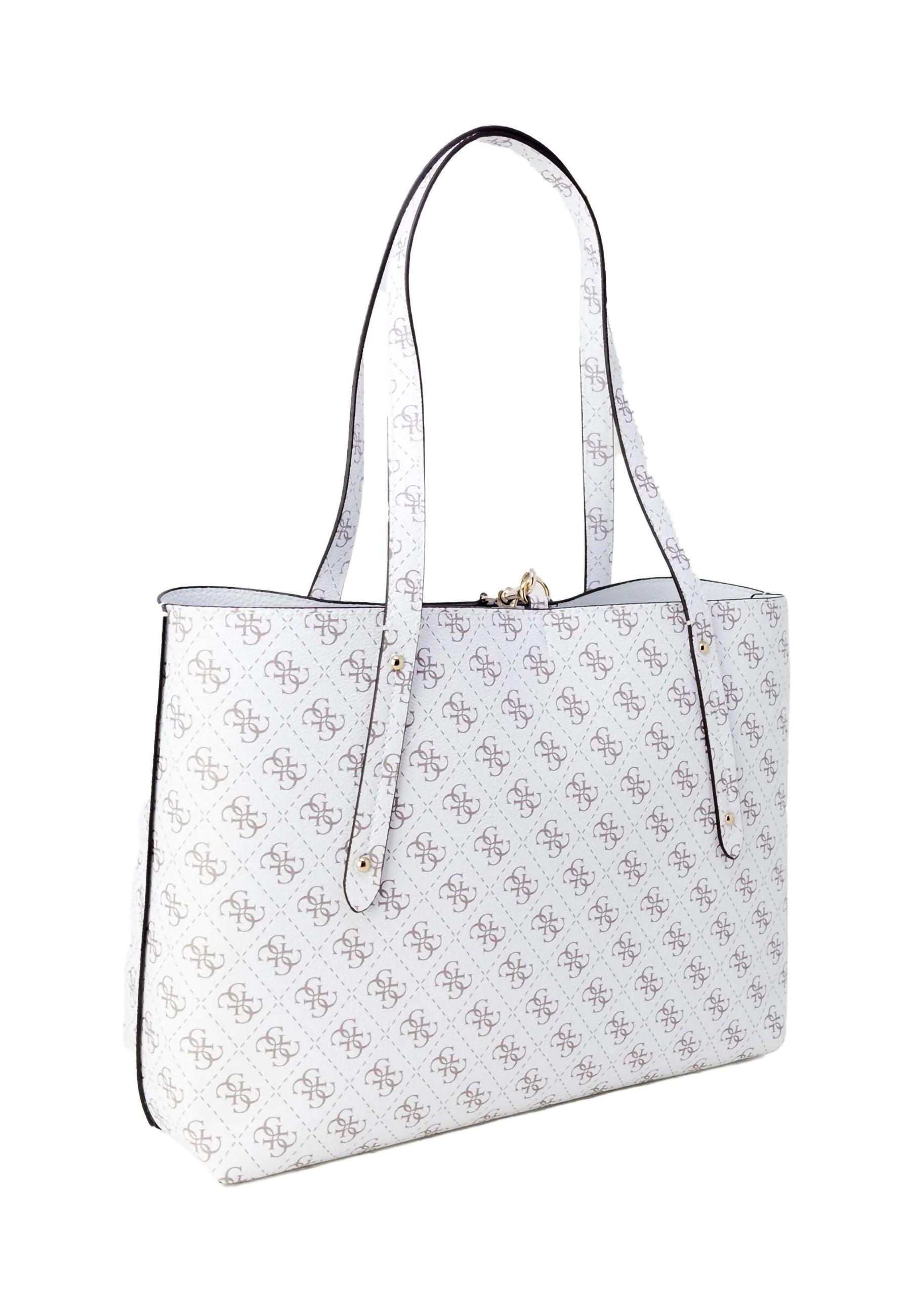 GUESS Eco Brenton Borsa Satchel White Logo ESG839009 - Sandrini Calzature e Abbigliamento