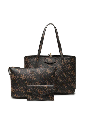 GUESS Eco Brenton Borsa Tote Con Pochette Brown Logo ESO839023 - Sandrini Calzature e Abbigliamento