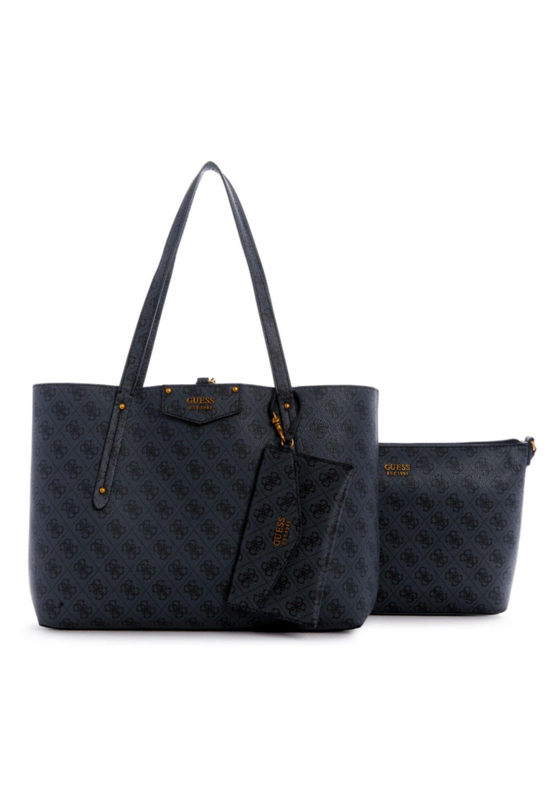 GUESS Eco Brenton Borsa Tote Con Pochette Grigio Coal Logo ESB839023 - Sandrini Calzature e Abbigliamento