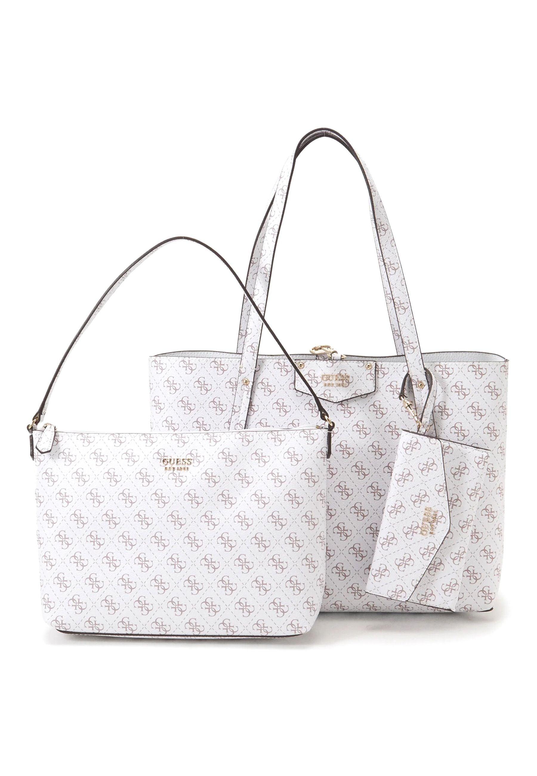 GUESS Eco Brenton Tote Con Pochette White Logo ESG839023 - Sandrini Calzature e Abbigliamento