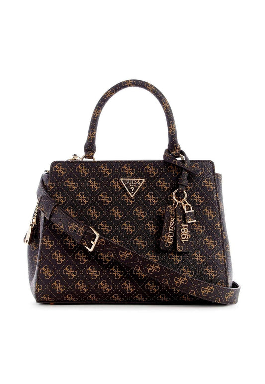 GUESS Eco Elements Borsa Girlfriend Satchel Brown Logo ESG876706 - Sandrini Calzature e Abbigliamento