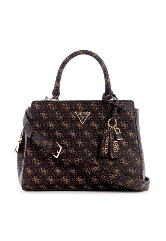 GUESS Eco Elements Borsa Girlfriend Satchel Brown Logo ESG876706 - Sandrini Calzature e Abbigliamento