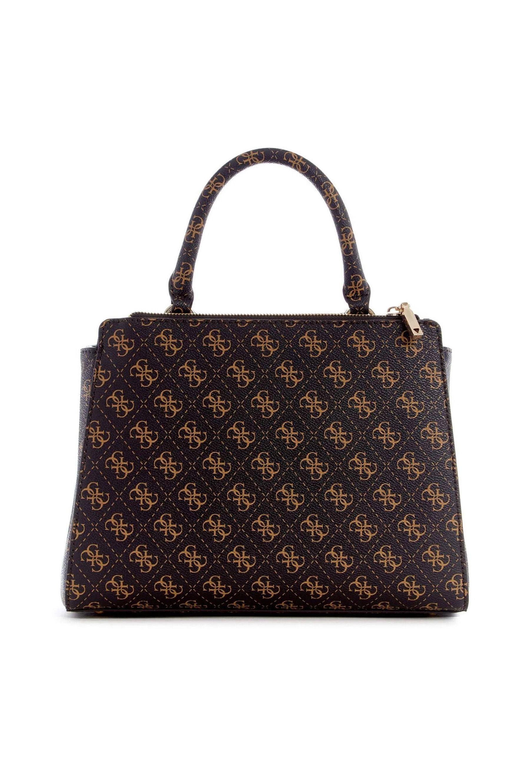 GUESS Eco Elements Borsa Girlfriend Satchel Brown Logo ESG876706 - Sandrini Calzature e Abbigliamento