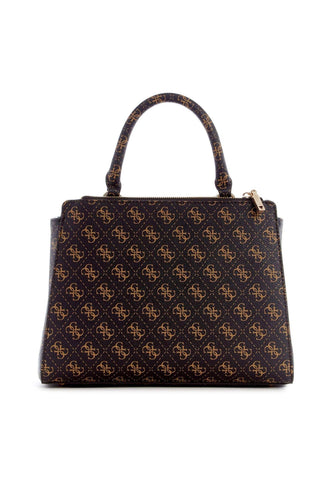GUESS Eco Elements Borsa Girlfriend Satchel Brown Logo ESG876706 - Sandrini Calzature e Abbigliamento