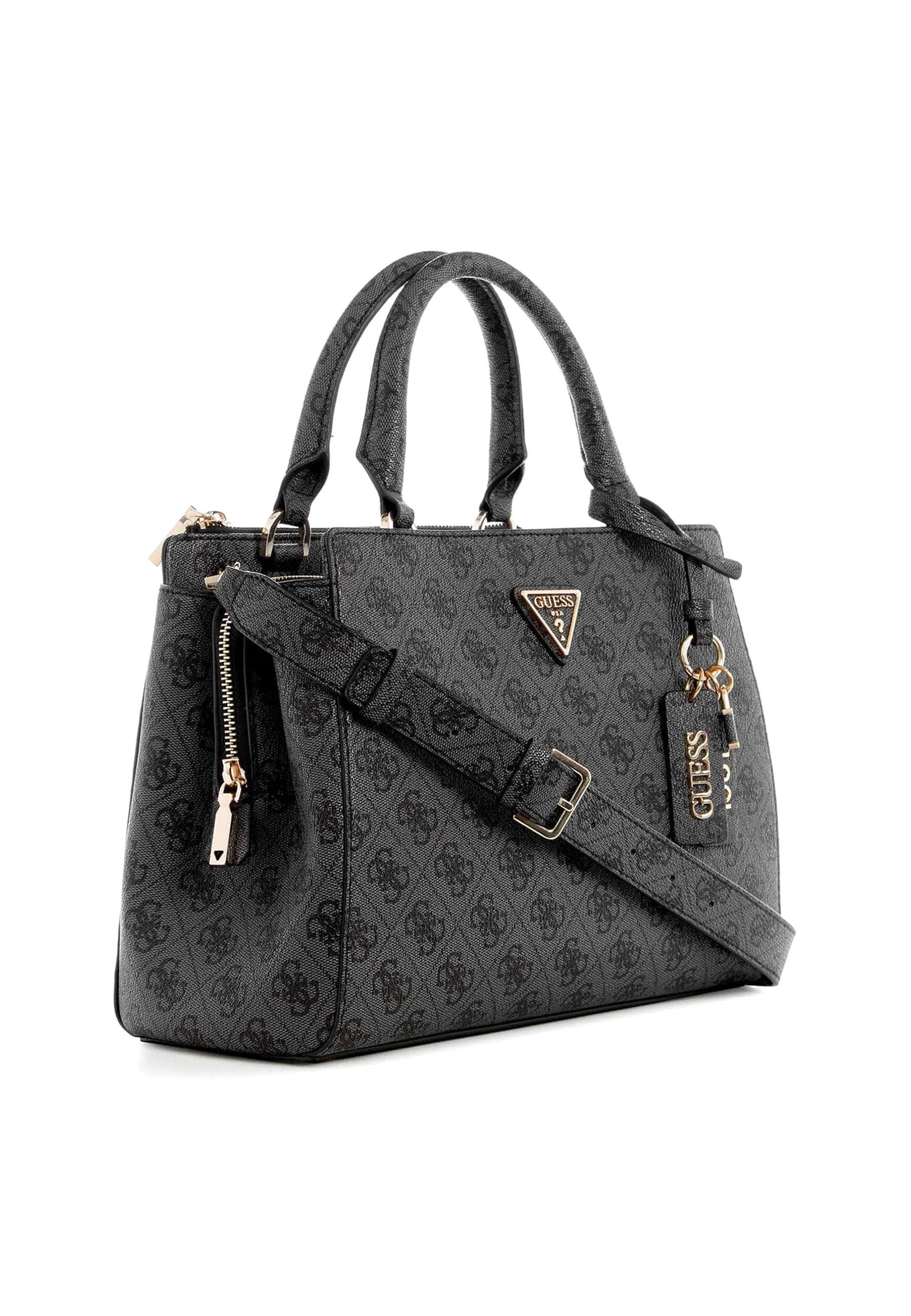 GUESS Eco Elements Borsa Girlfriend Satchel Coal Logo EBG876706 - Sandrini Calzature e Abbigliamento