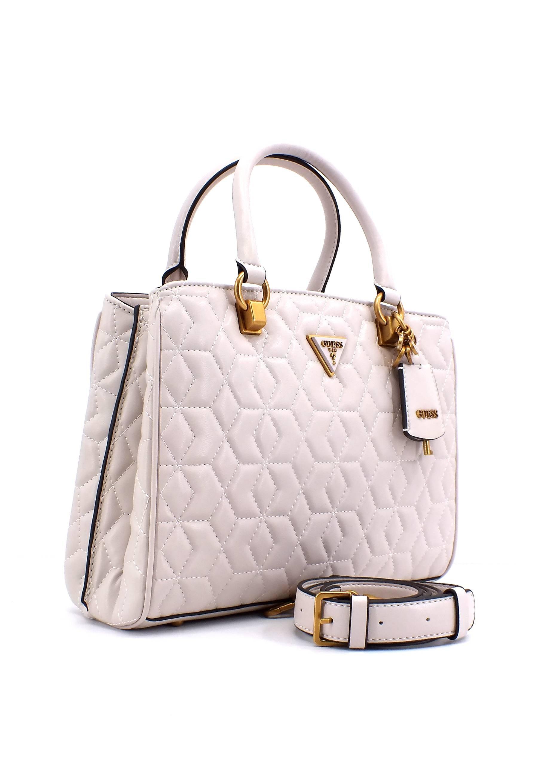 GUESS Elenia Borsa Satchel Stone QB867706 - Sandrini Calzature e Abbigliamento