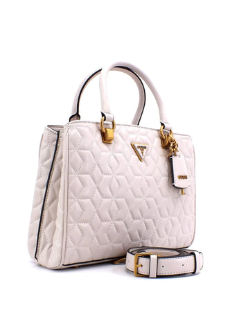 GUESS Elenia Borsa Satchel Stone QB867706 - Sandrini Calzature e Abbigliamento