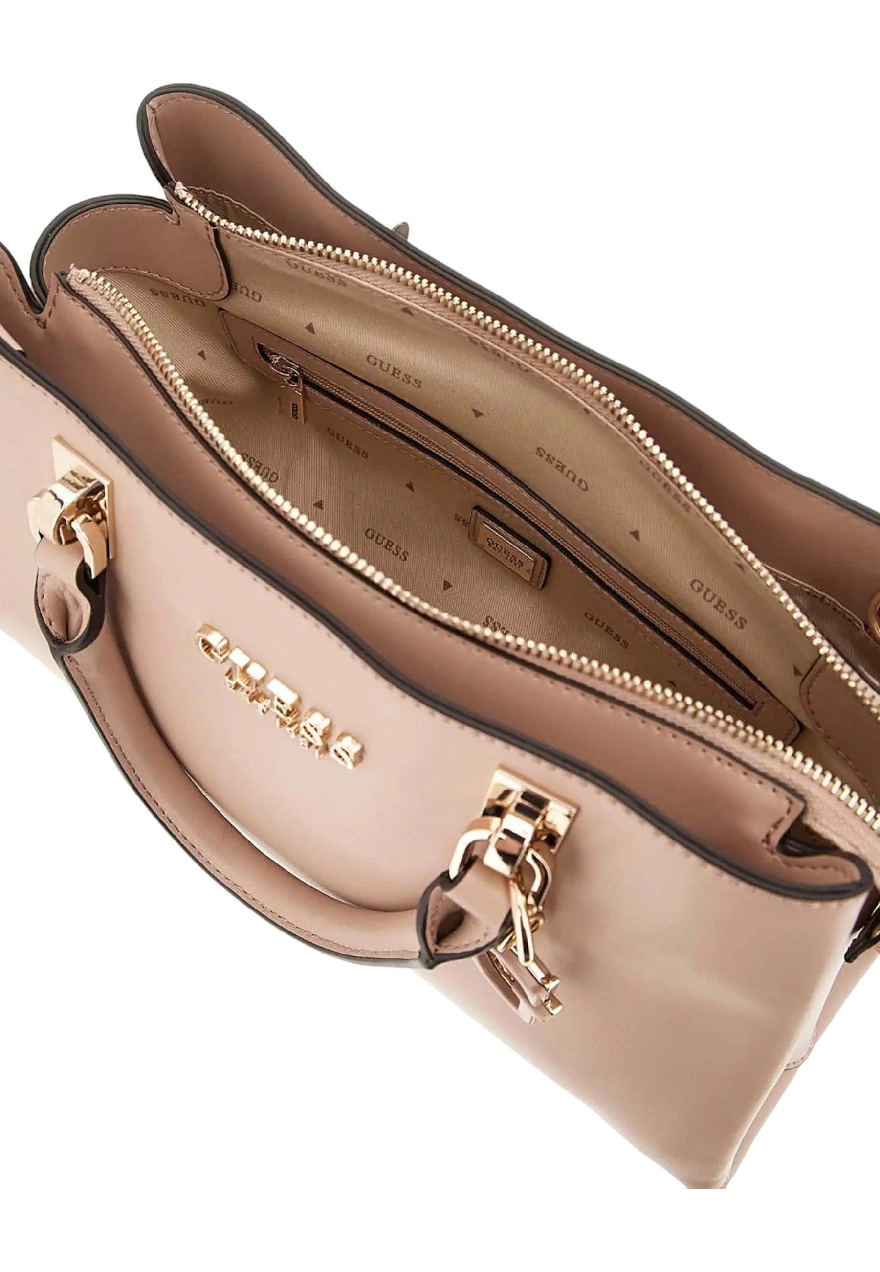 GUESS Eliette Borsa Girlfriend Satchel Donna Light Beige Rosa VG922506 - Sandrini Calzature e Abbigliamento