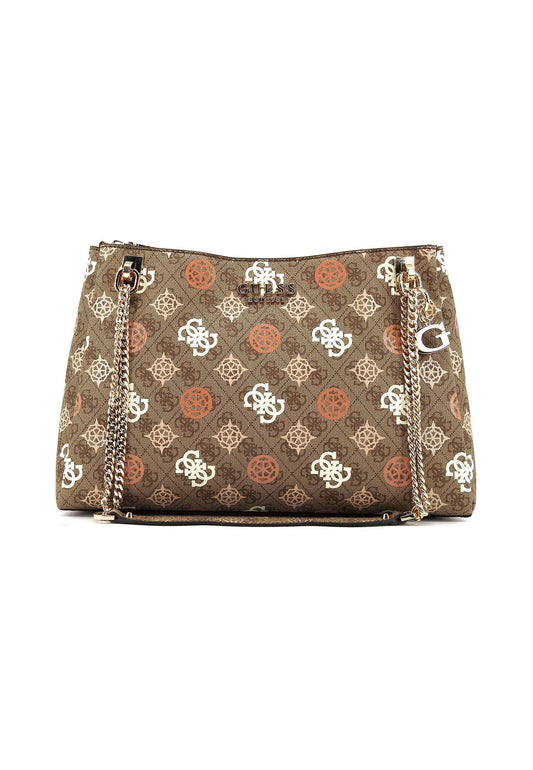 GUESS Eliette Logo Borsa Girlfriend Carryall Donna Latte Logo Multi PS931523 - Sandrini Calzature e Abbigliamento
