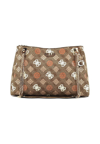 GUESS Eliette Logo Borsa Girlfriend Carryall Donna Latte Logo Multi PS931523 - Sandrini Calzature e Abbigliamento