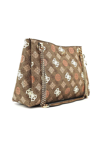 GUESS Eliette Logo Borsa Girlfriend Carryall Donna Latte Logo Multi PS931523 - Sandrini Calzature e Abbigliamento