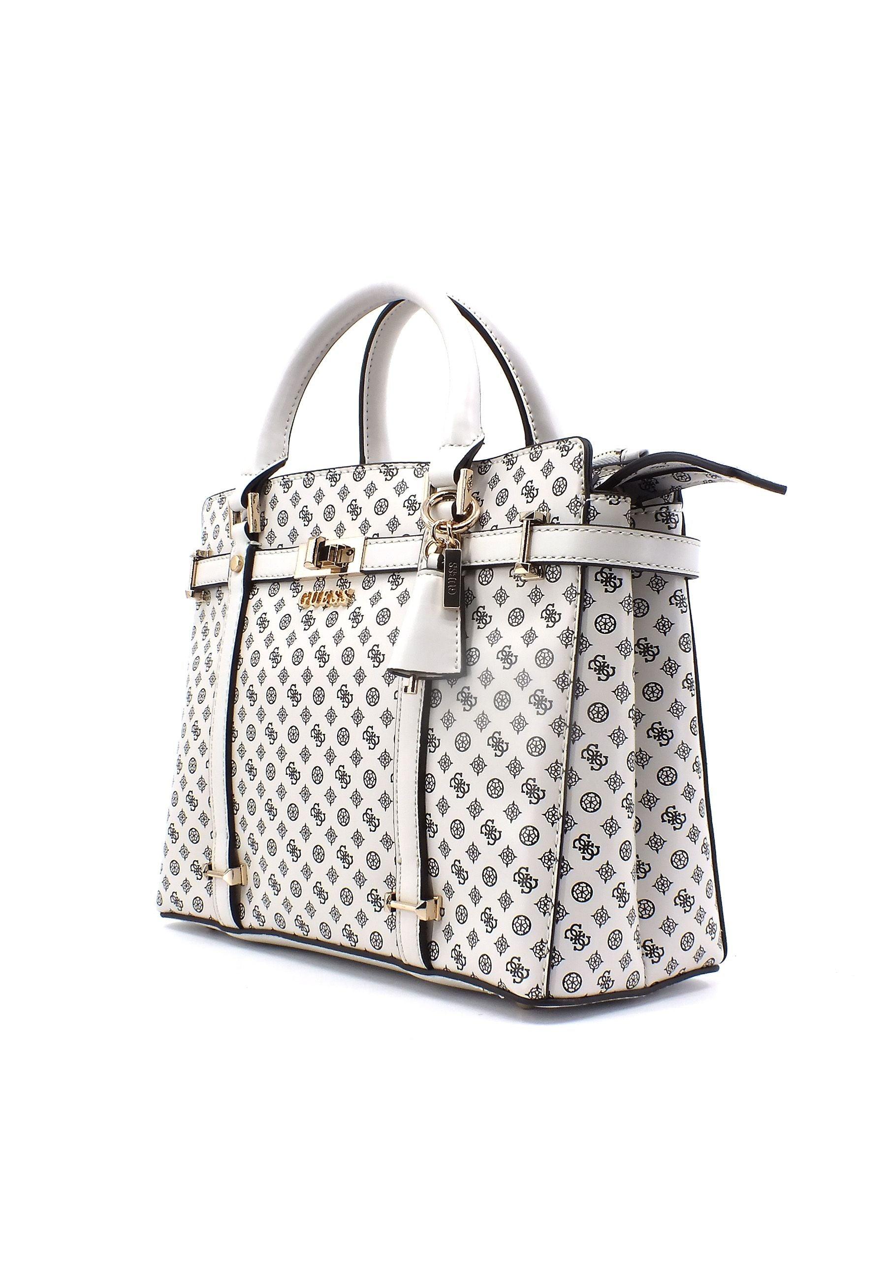 GUESS Emilee Borsa Satchel Stone Logo Bianco PS886206 - Sandrini Calzature e Abbigliamento