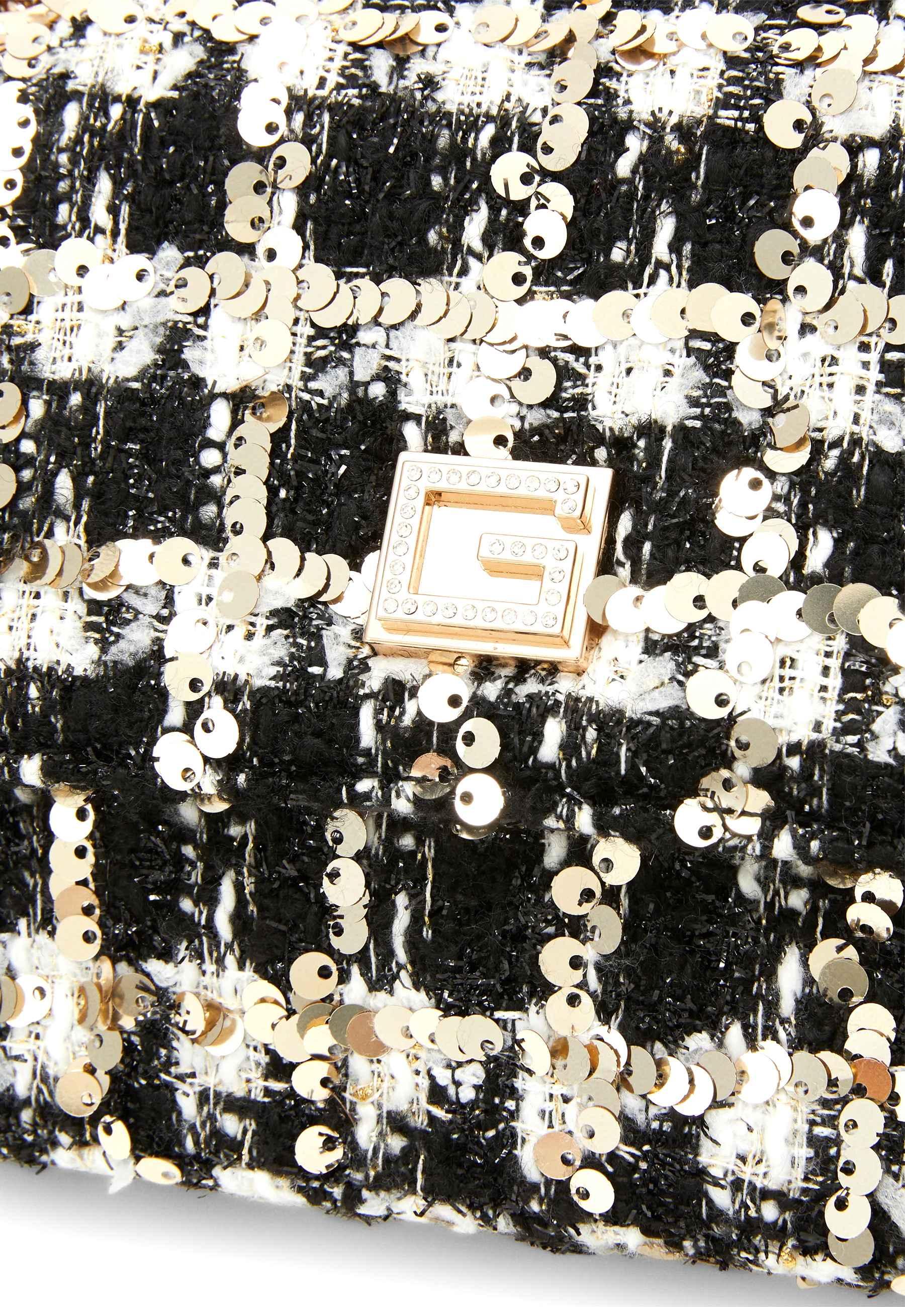 GUESS Ever Mini Borsa Tracolla Crossbody Black White TG868773 - Sandrini Calzature e Abbigliamento