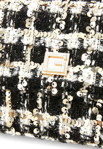 GUESS Ever Mini Borsa Tracolla Crossbody Black White TG868773 - Sandrini Calzature e Abbigliamento