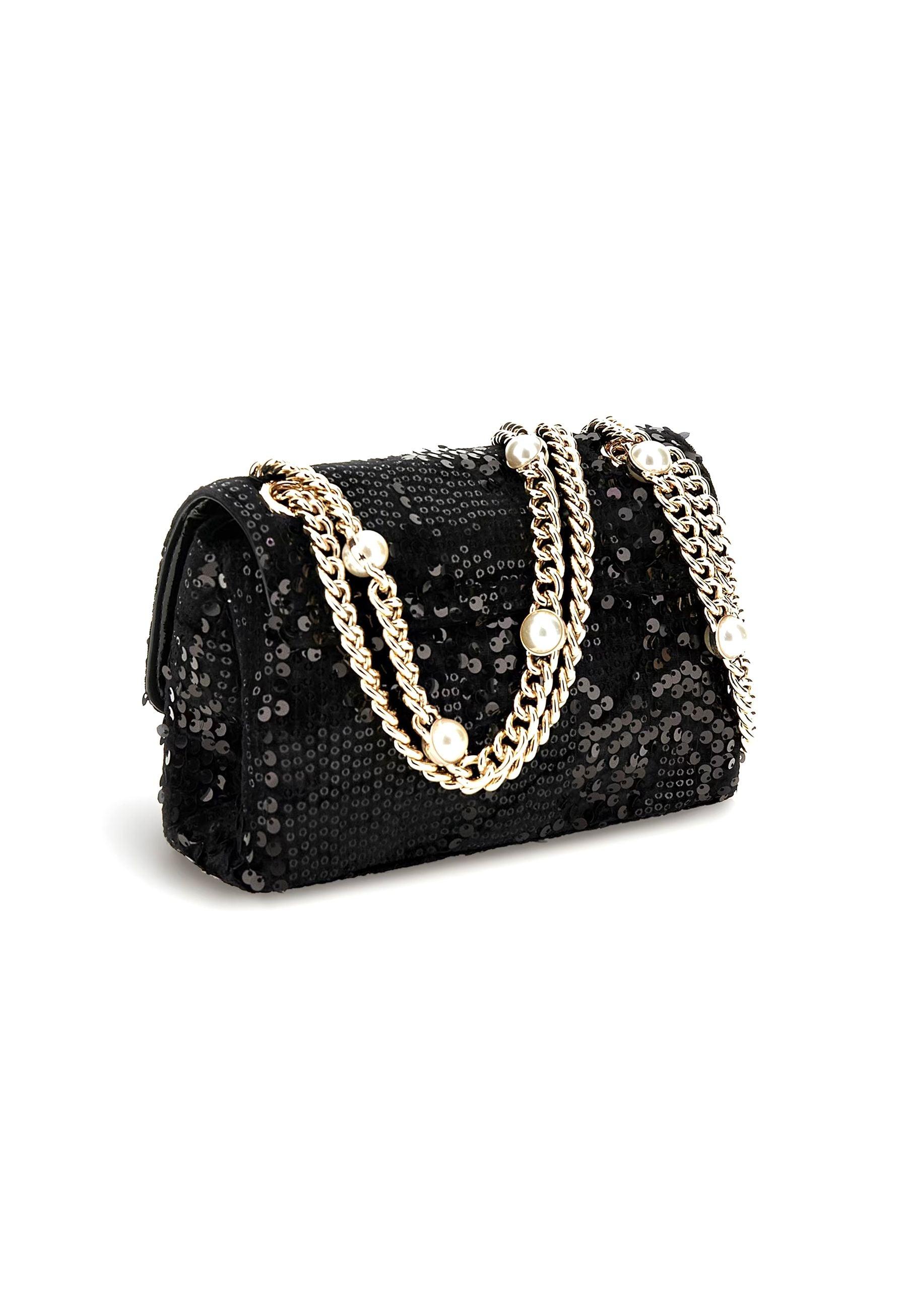 GUESS Ever Mini Borsa Tracolla Crossbody Pailettes Black SB868773 - Sandrini Calzature e Abbigliamento