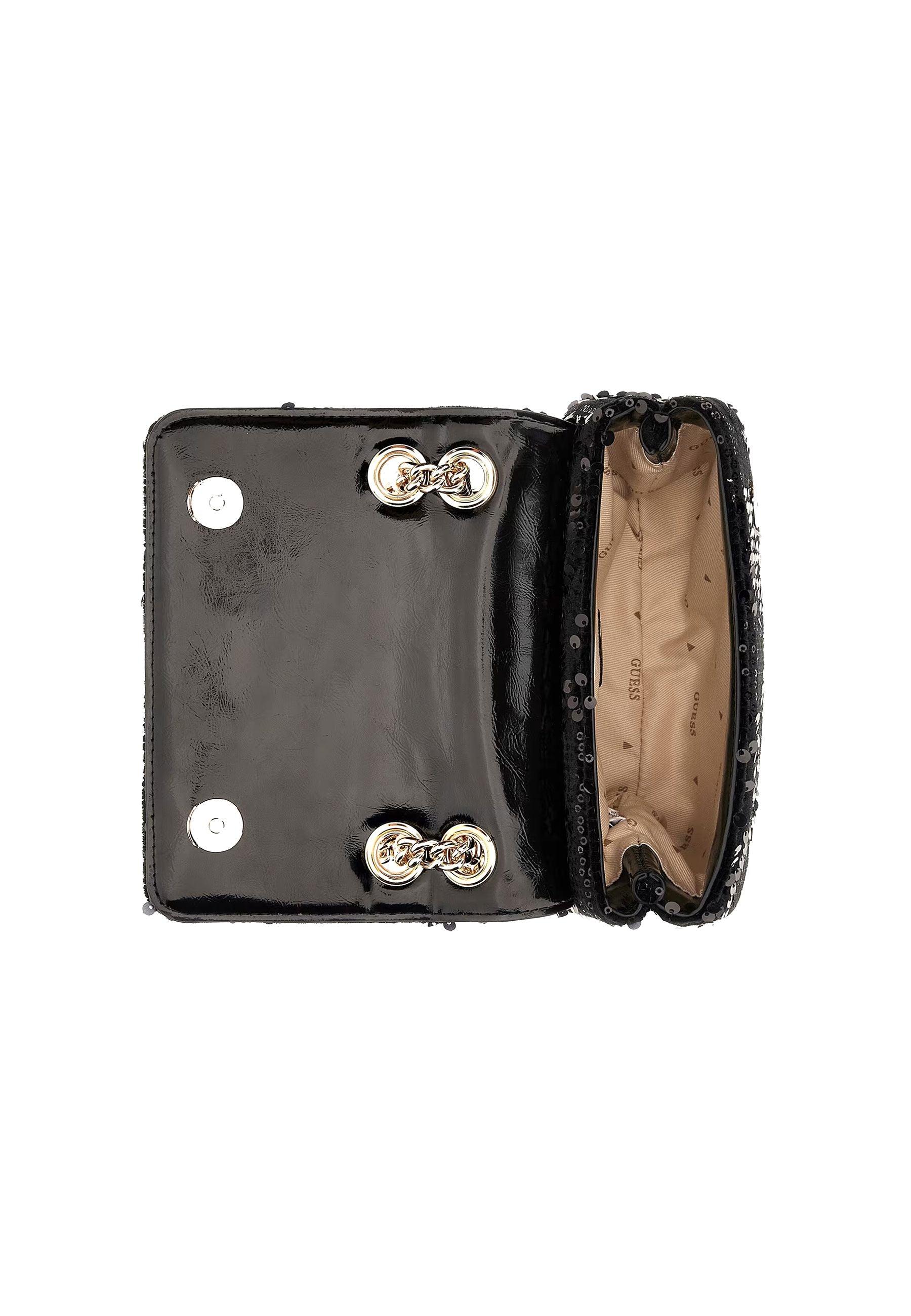 GUESS Ever Mini Borsa Tracolla Crossbody Pailettes Black SB868773 - Sandrini Calzature e Abbigliamento