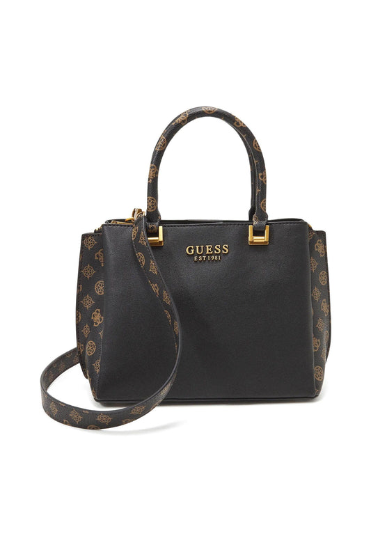 GUESS Fynna Borsa Girlfriend Satchel Black Mocha Logo VB899306 - Sandrini Calzature e Abbigliamento