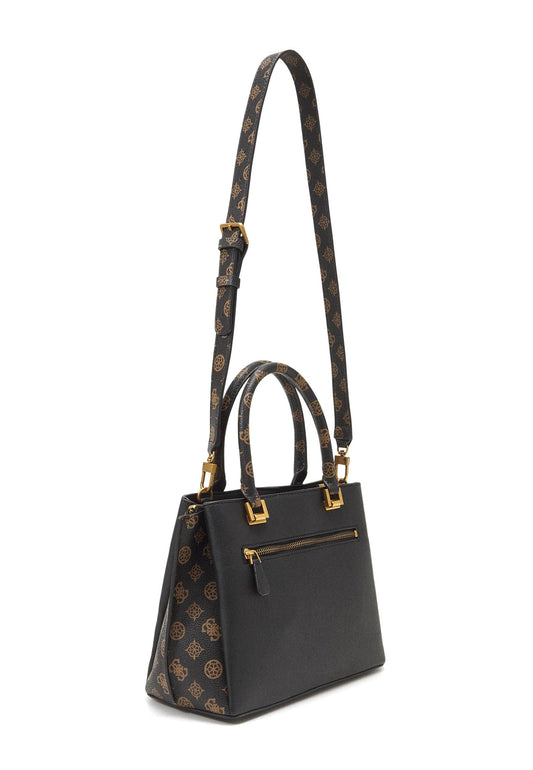 GUESS Fynna Borsa Girlfriend Satchel Black Mocha Logo VB899306 - Sandrini Calzature e Abbigliamento