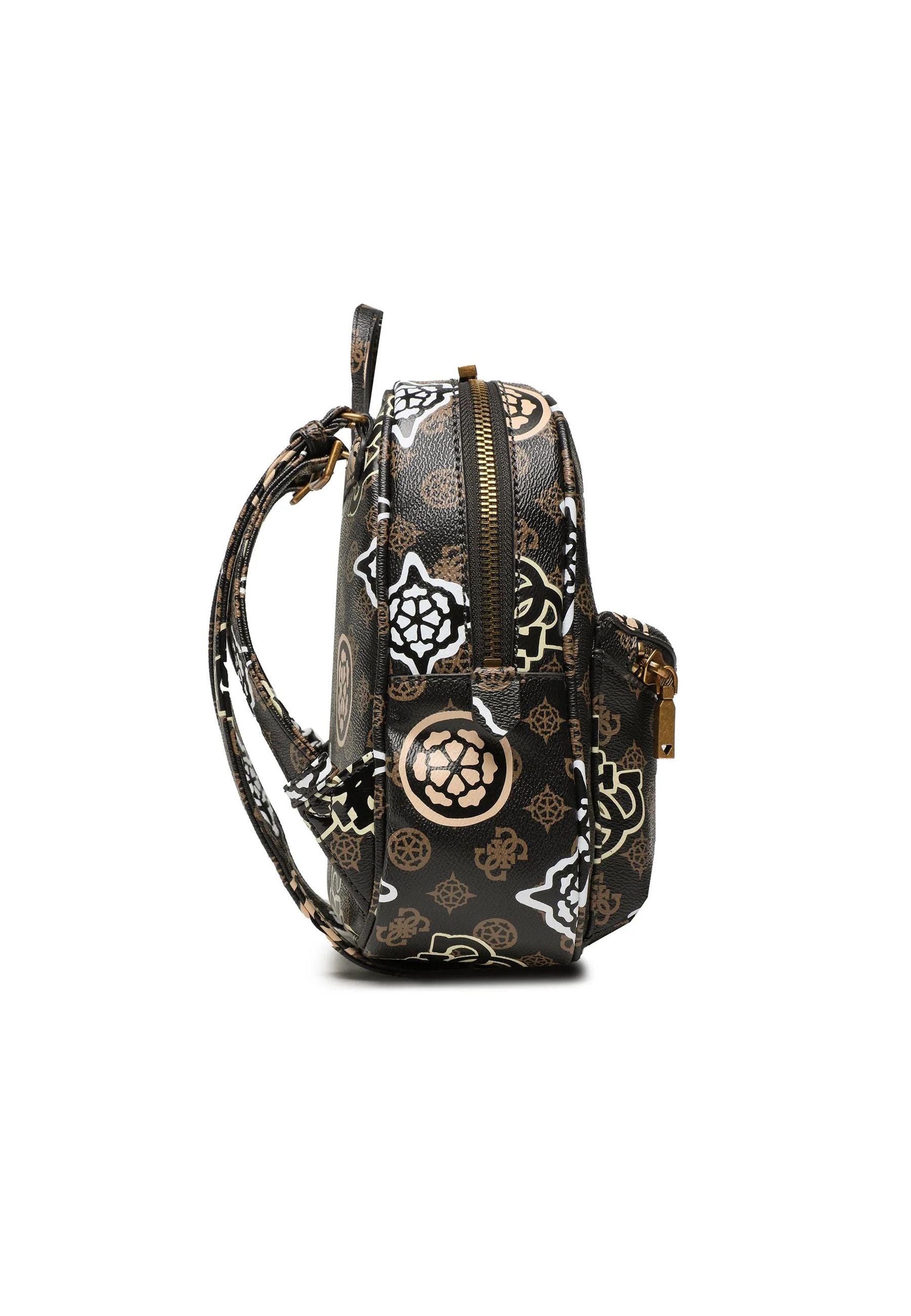 GUESS House Party Zaino Donna Brown Logo Multi PP868632 - Sandrini Calzature e Abbigliamento