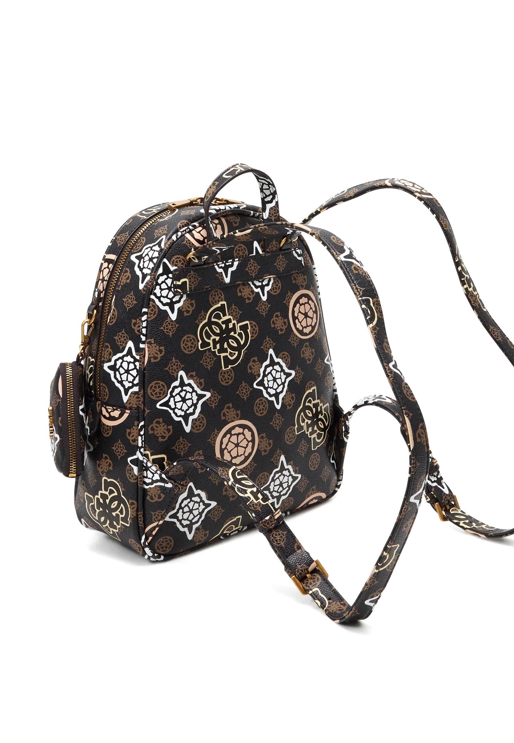 GUESS House Party Zaino Donna Brown Logo Multi PP868633 - Sandrini Calzature e Abbigliamento