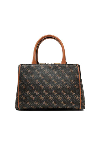 GUESS Izzy Borsa Small Girlfriend Satchel Brown Logo Cognac QB865404 - Sandrini Calzature e Abbigliamento