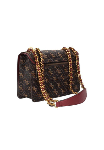 GUESS Izzy Borsa Tracolla Crossbody Brown Logo Merlot QB865421 - Sandrini Calzature e Abbigliamento