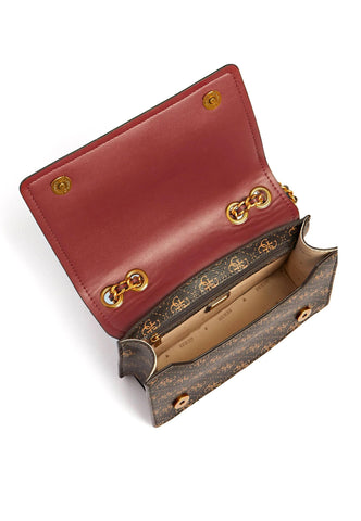 GUESS Izzy Borsa Tracolla Crossbody Brown Logo Merlot QB865421 - Sandrini Calzature e Abbigliamento
