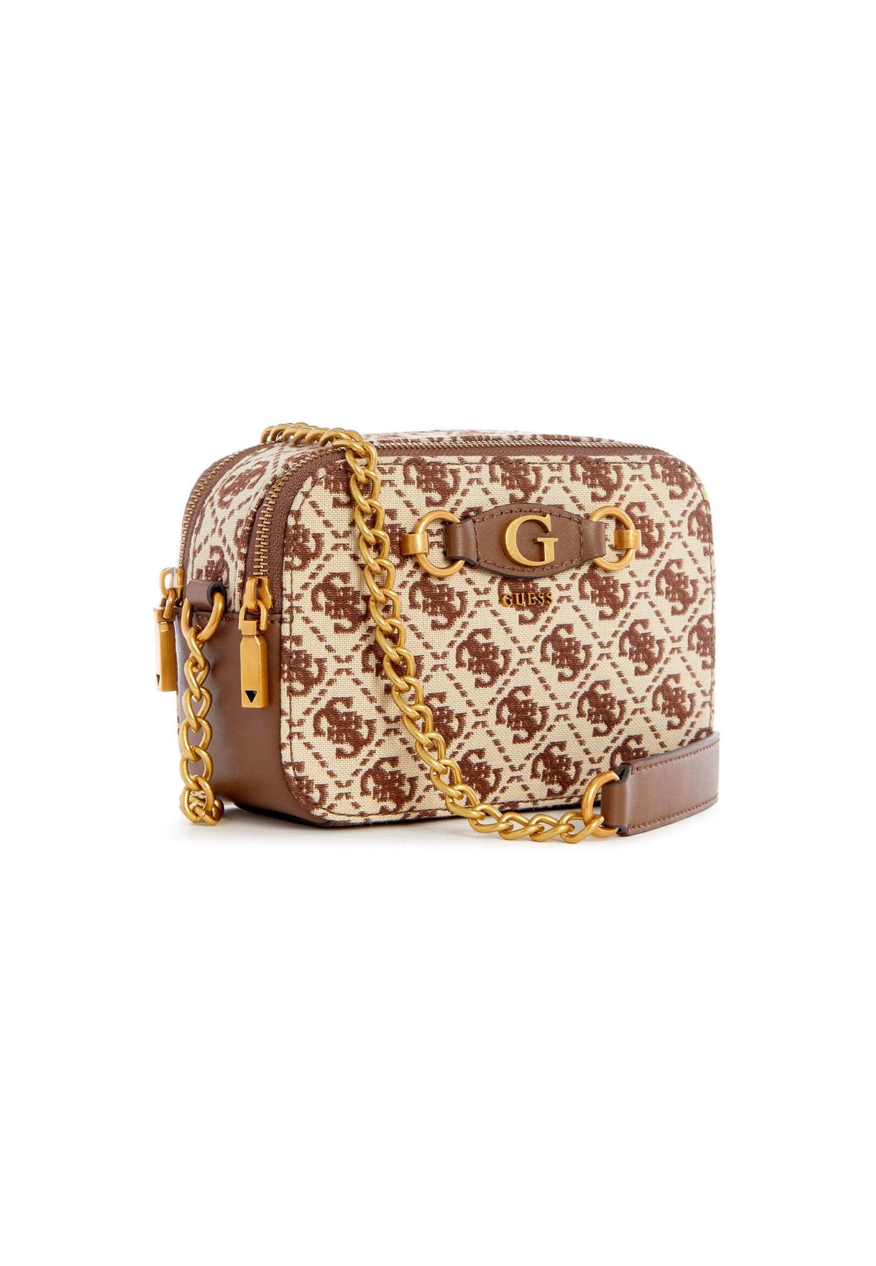 GUESS Izzy Tracolla Camera Bag Brown Logo JB865414 - Sandrini Calzature e Abbigliamento