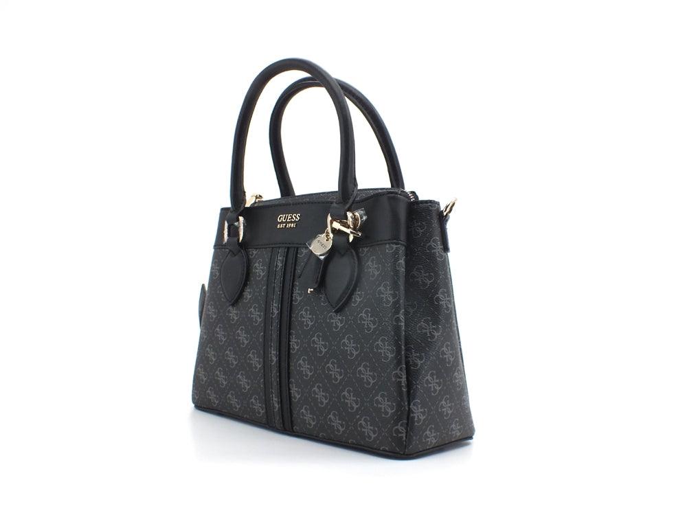 GUESS Kasinta Satchel Borsa Loghi Printed Coal Multi SG840506 - Sandrini Calzature e Abbigliamento