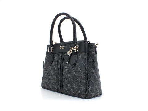 GUESS Kasinta Satchel Borsa Loghi Printed Coal Multi SG840506 - Sandrini Calzature e Abbigliamento