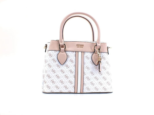 GUESS Kasinta Satchel Borsa Loghi Printed White Multi SG840506 - Sandrini Calzature e Abbigliamento