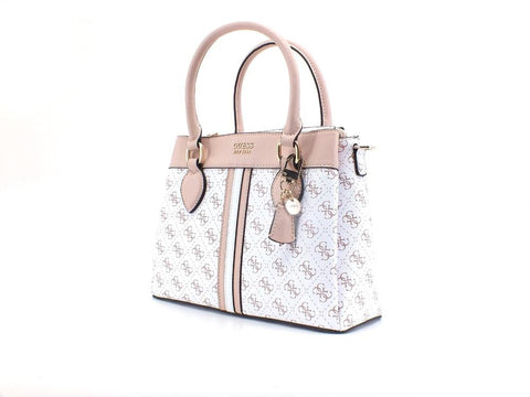 GUESS Kasinta Satchel Borsa Loghi Printed White Multi SG840506 - Sandrini Calzature e Abbigliamento
