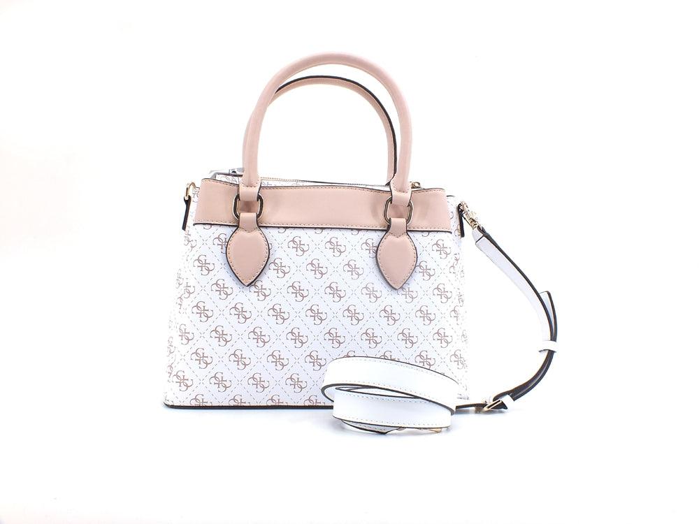 GUESS Kasinta Satchel Borsa Loghi Printed White Multi SG840506 - Sandrini Calzature e Abbigliamento