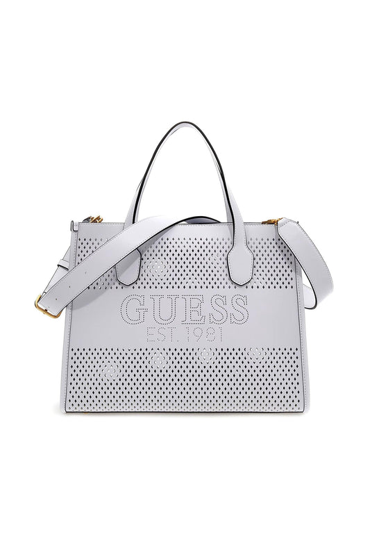 GUESS Katey Borsa Tote Perforata White WH876922 - Sandrini Calzature e Abbigliamento