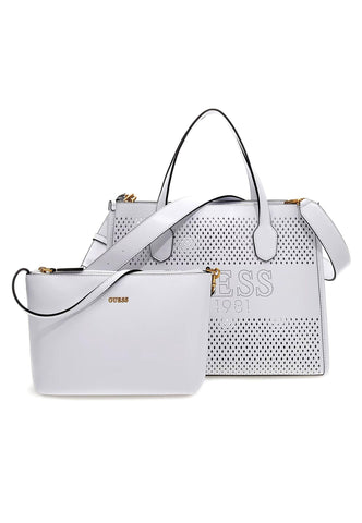 GUESS Katey Borsa Tote Perforata White WH876922 - Sandrini Calzature e Abbigliamento