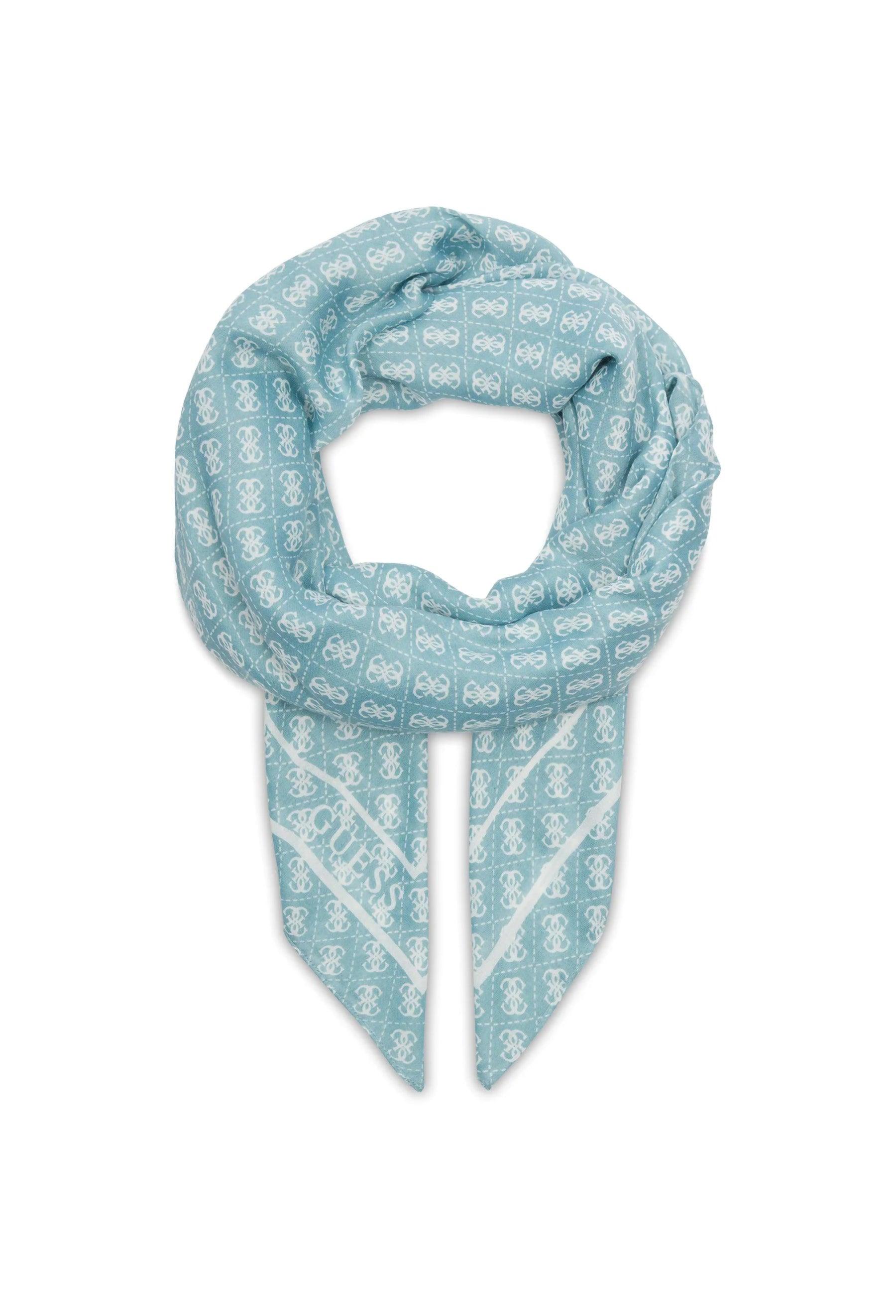 GUESS Kefiah Foulard Donna Tourquoise Logo Azzurro AW9986SIL30 - Sandrini Calzature e Abbigliamento