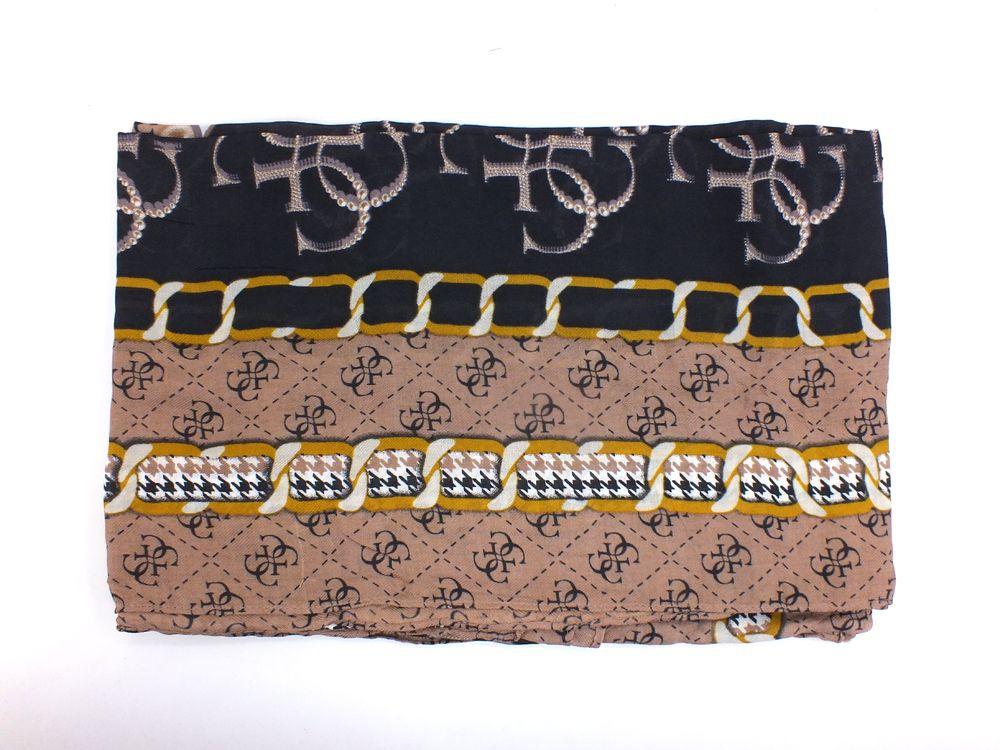 GUESS Kefiah Pashmina Printed Sciarpa Loghi Latte AW8677MOD03 - Sandrini Calzature e Abbigliamento