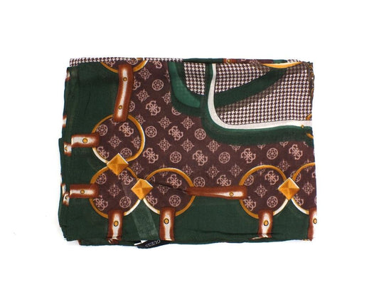 GUESS Kefiah Sciarpa Printed Loghi Green AW8676MOD03 - Sandrini Calzature e Abbigliamento