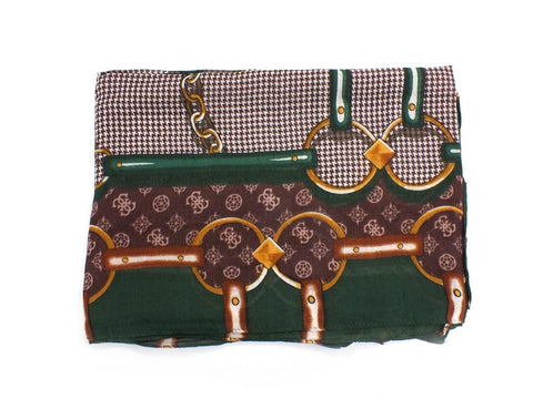 GUESS Kefiah Sciarpa Printed Loghi Green AW8676MOD03 - Sandrini Calzature e Abbigliamento