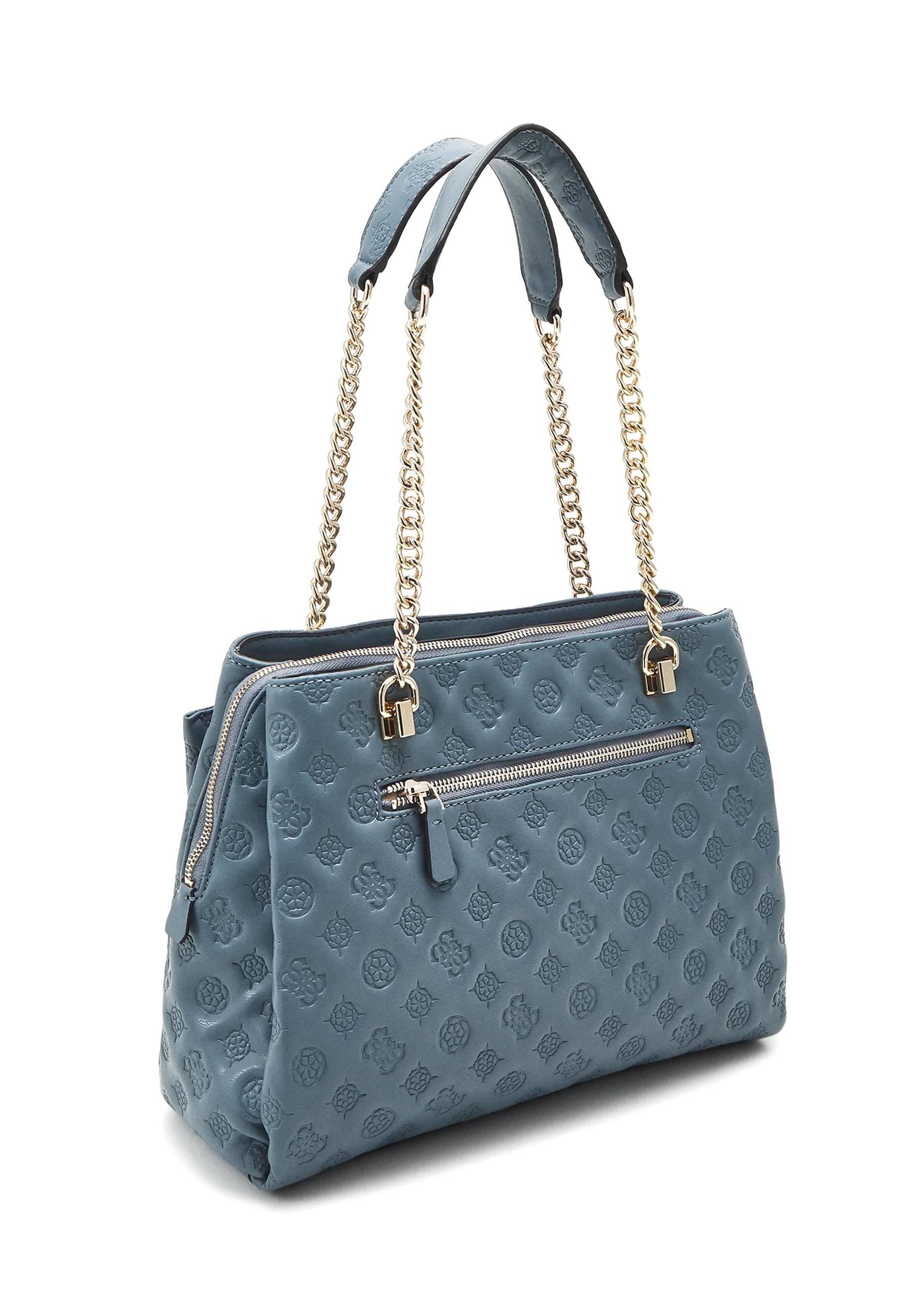 GUESS La Femme Borsa Satchel Girlfriend Azzurro Slate PD868910 - Sandrini Calzature e Abbigliamento