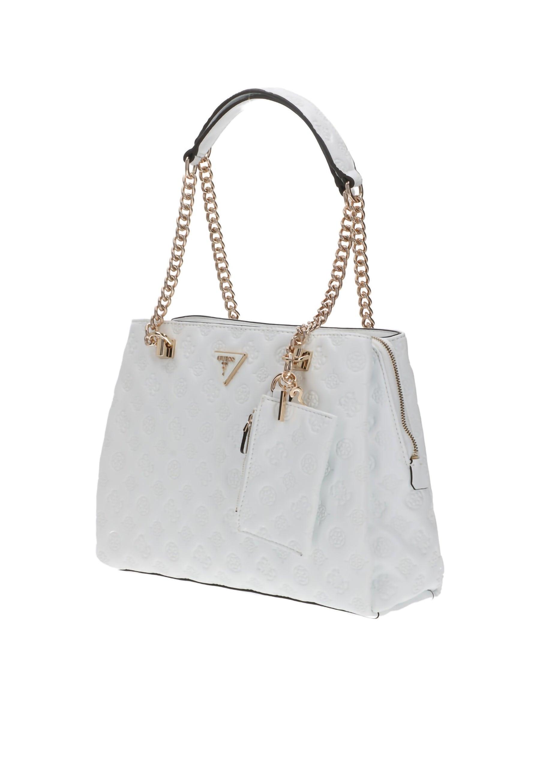 GUESS La Femme Borsa Satchel Loghi White PD868910 - Sandrini Calzature e Abbigliamento