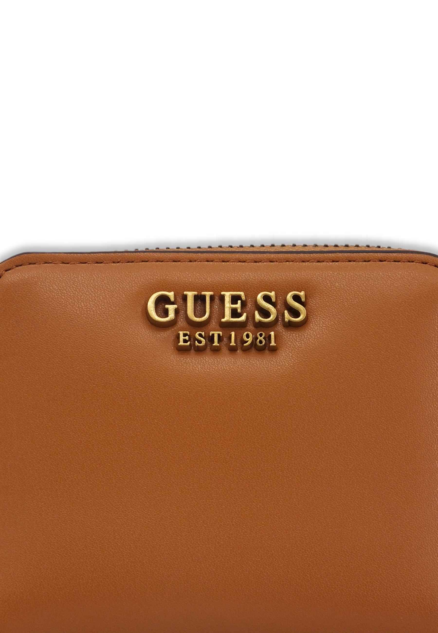 GUESS Laurel Slg Portafoglio Small Donna Zip Marrone Cognac VB850037 - Sandrini Calzature e Abbigliamento