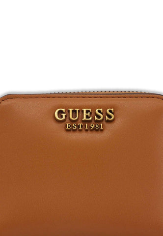 GUESS Laurel Slg Portafoglio Small Donna Zip Marrone Cognac VB850037 - Sandrini Calzature e Abbigliamento