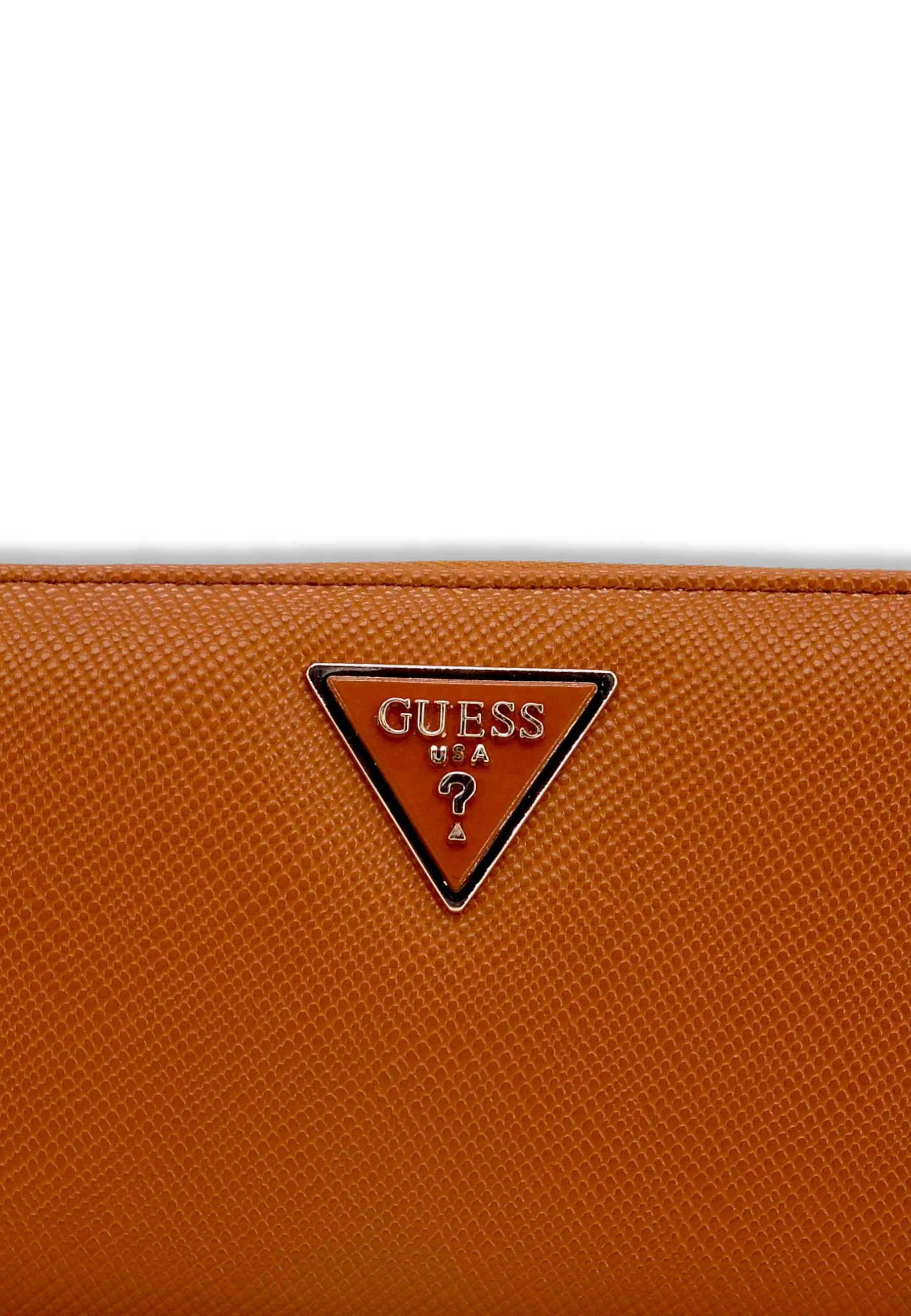 GUESS Lauren Slg Portafoglio Large Donna Zip Marrone Light Cognac ZG850046 - Sandrini Calzature e Abbigliamento