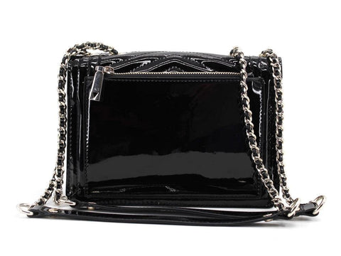 GUESS Lida Flap Borsa Vernice Black Patent TG812721 - Sandrini Calzature e Abbigliamento