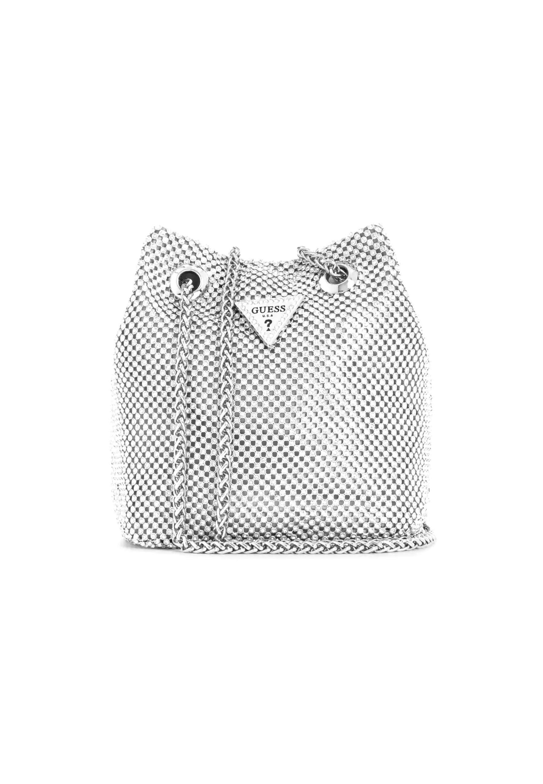 GUESS Lua Mini Bucket Pochette Donna Silver RY920575 - Sandrini Calzature e Abbigliamento