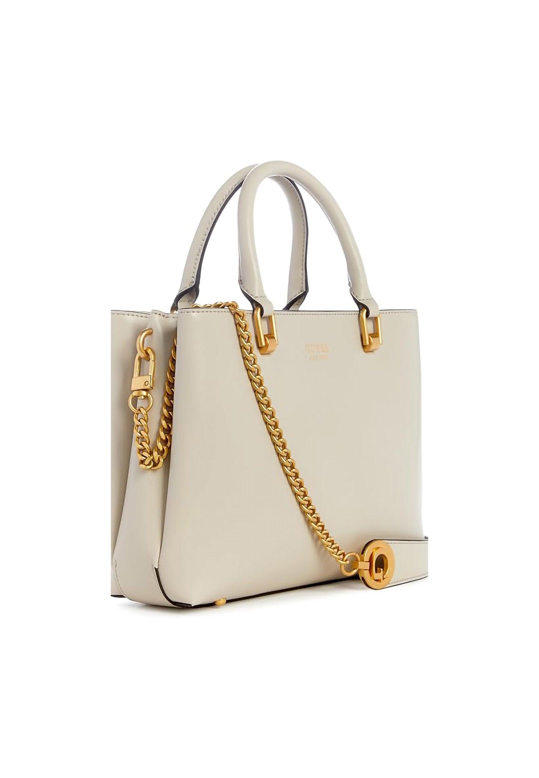 GUESS Masie Borsa Girlfriend Satchel Donna Stone Beige VA919006 - Sandrini Calzature e Abbigliamento